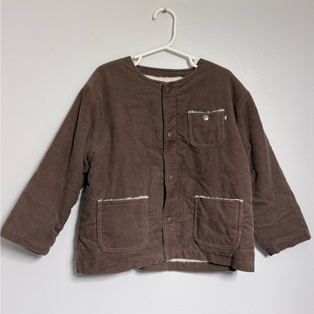 tete a tete Brown Corduroy Sherpa-Lined Jacket – Size 110 (4–5Y)